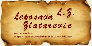 Leposava Zlatarević vizit kartica
